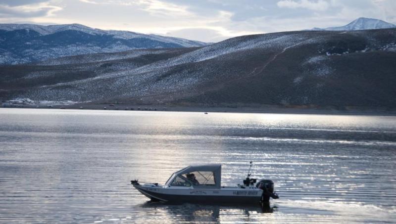Lake fishing and boating shown in this Nevada Department of Wildlife photo.