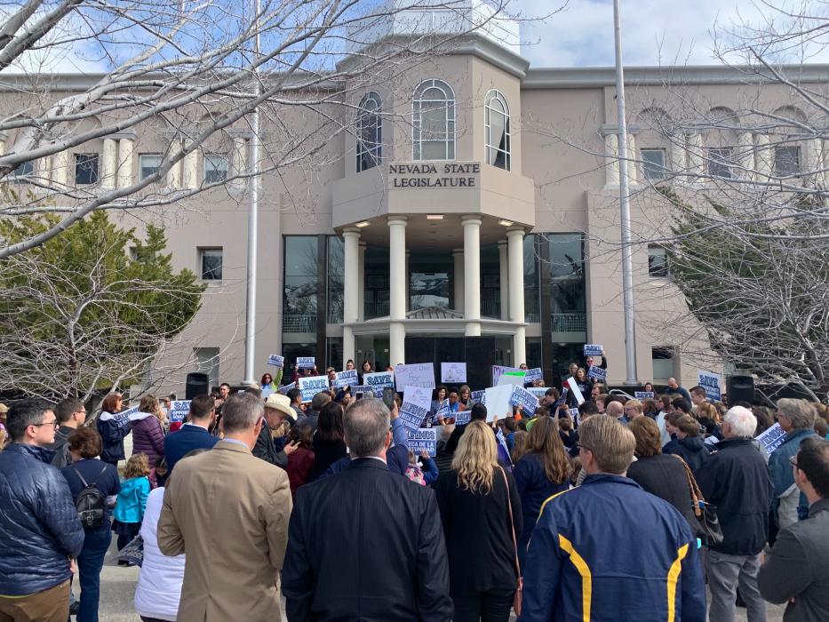 Photo by Kelsey Penrose. Several parents and their children made their voices heard when they met with lawmakers Thursday.