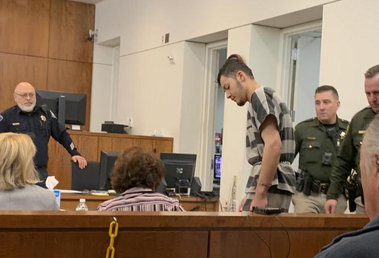 Accused murderer Wilber Martinez-Guzman in a Carson City Courtroom on Feb. 8.