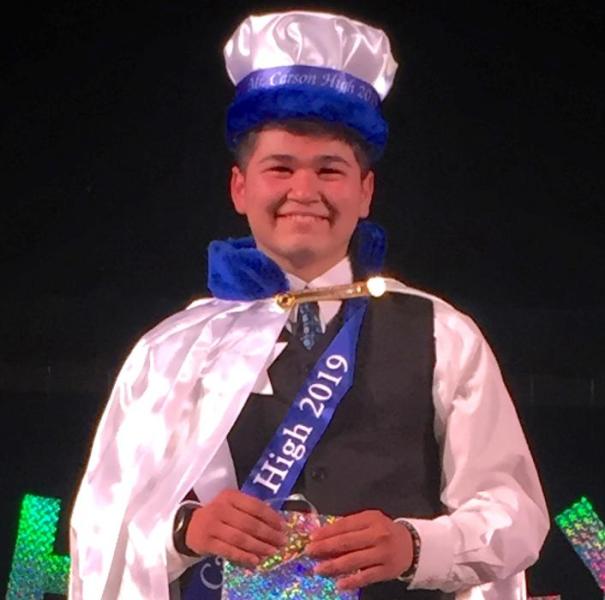 Cameron Rudy is crowned Mr. Carson High 2019.