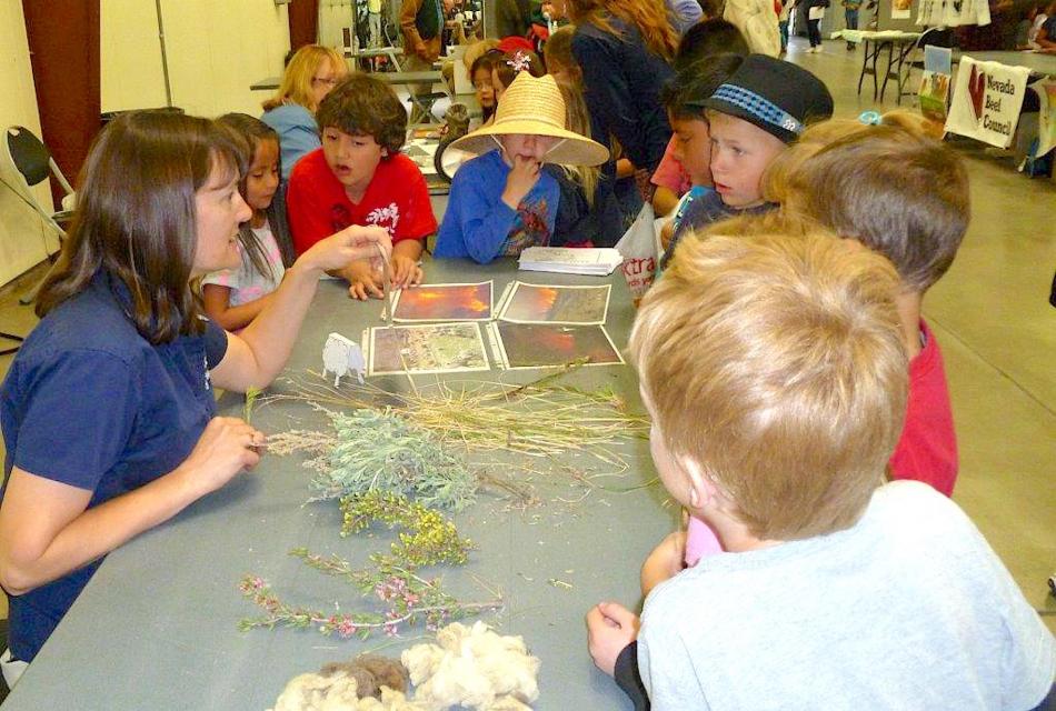Elementary-age youth learn about various types of vegetation in Nevada during Capital City Farm Days.