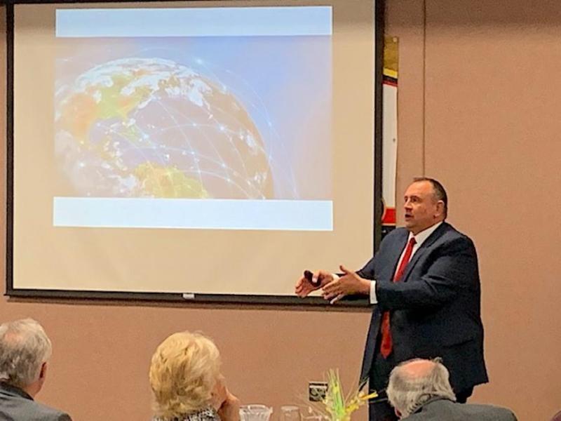 Photos by Jenny Treece. WNC President Dr. Vincent R. Solis presents to the Carson City Chamber of Commerce Wednesday.