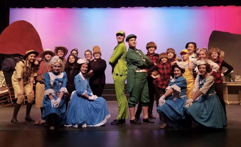 Ben Larkin as Frog, Trevor Young as Toad, and the Cast of A Year With Frog and Toad Kids. Photos by Amy Brewer
