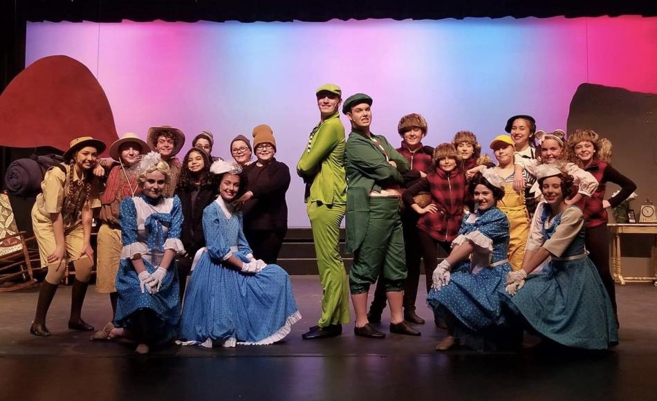 Ben Larkin as Frog, Trevor Young as Toad, and the Cast of A Year With Frog and Toad Kids. Photos by Amy Brewer