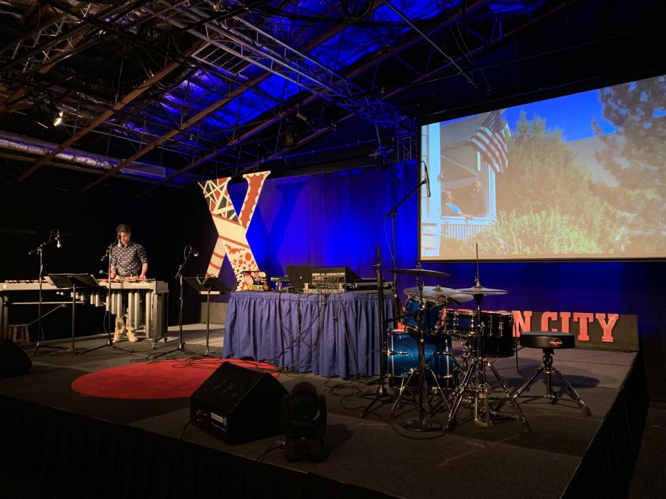 Brandon Dodge prepares for his Ted Talk on new sounds in classical music traditions