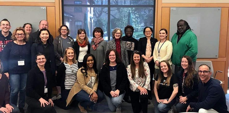 CHS Government and Social Studies teacher Angila Golik, right center, and educators & attendees of the Montpelier Seminar.