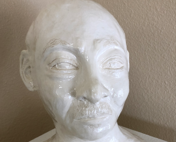 PHS $500 Aim scholarship winner, student Monica Reyes' ceramic piece, Grandpa, 13″x8″x9″.