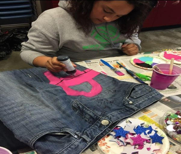 The SARA team has worked with local youth at Carson High and Boys and Girls Club to create Denim Day jeans.