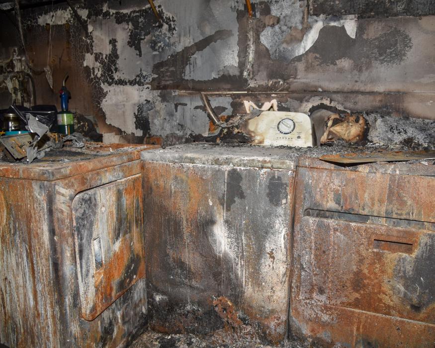 The fire was contained to the laundry room of the restaurant.