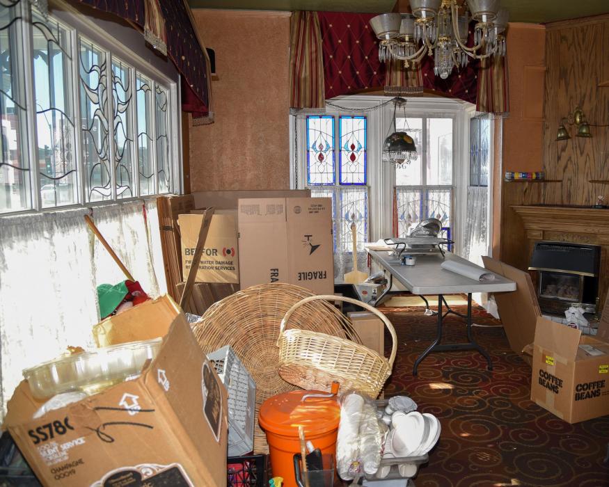 The Abowds have been sifting through restaurant items that have to be thrown out.