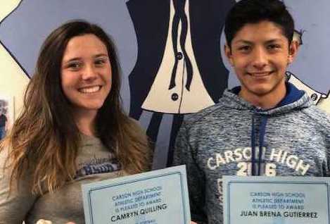 Athletes of the Week for April 29 through May 3 are Camryn Quilling and Juan Brena-Guiterrez.