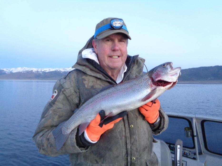 Tom Blotter from Minden. Bridgeport Reservoir Opening day. 5 lb rainbow