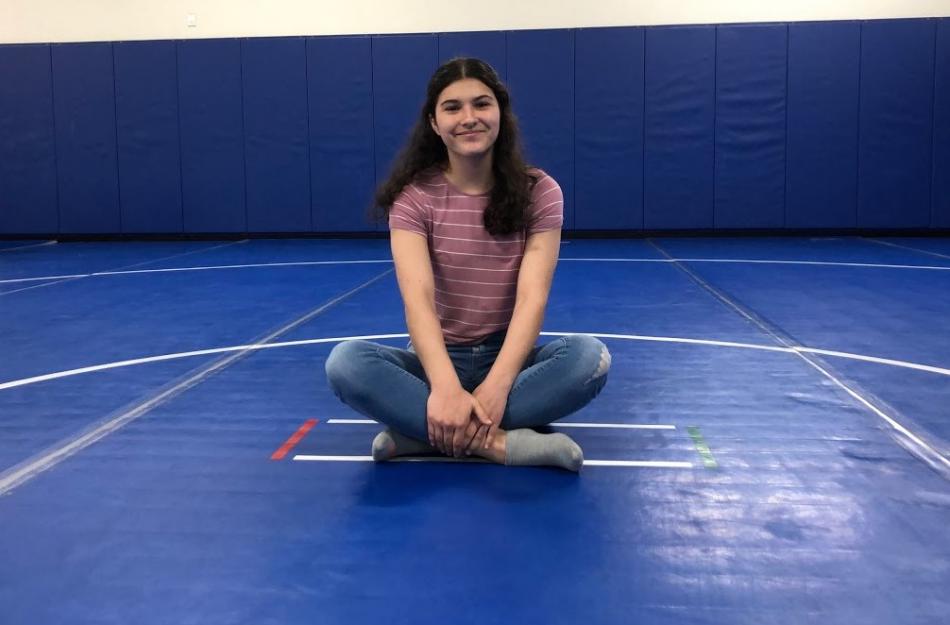 CHS freshman Kiana Gallaher is the first girl to finish a year on the wrestling team.