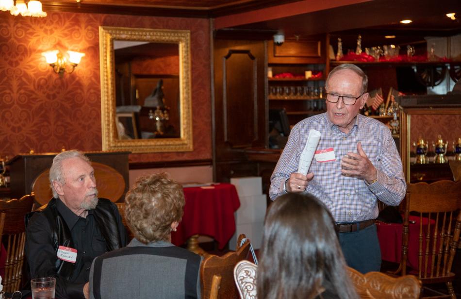Former U.S. Sen. Richard Bryan, chair of Preserve Nevada, speaks at The Mizpah Hotel in Tonopah. Photo by Mark Andrews