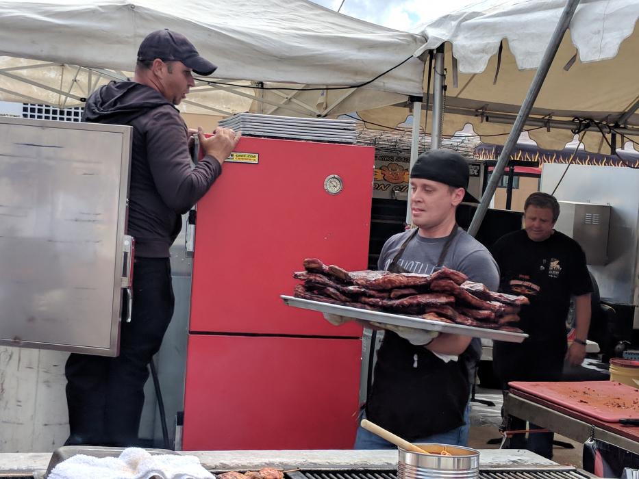 Dozens of ribs were cooked and ready for hungry participants.