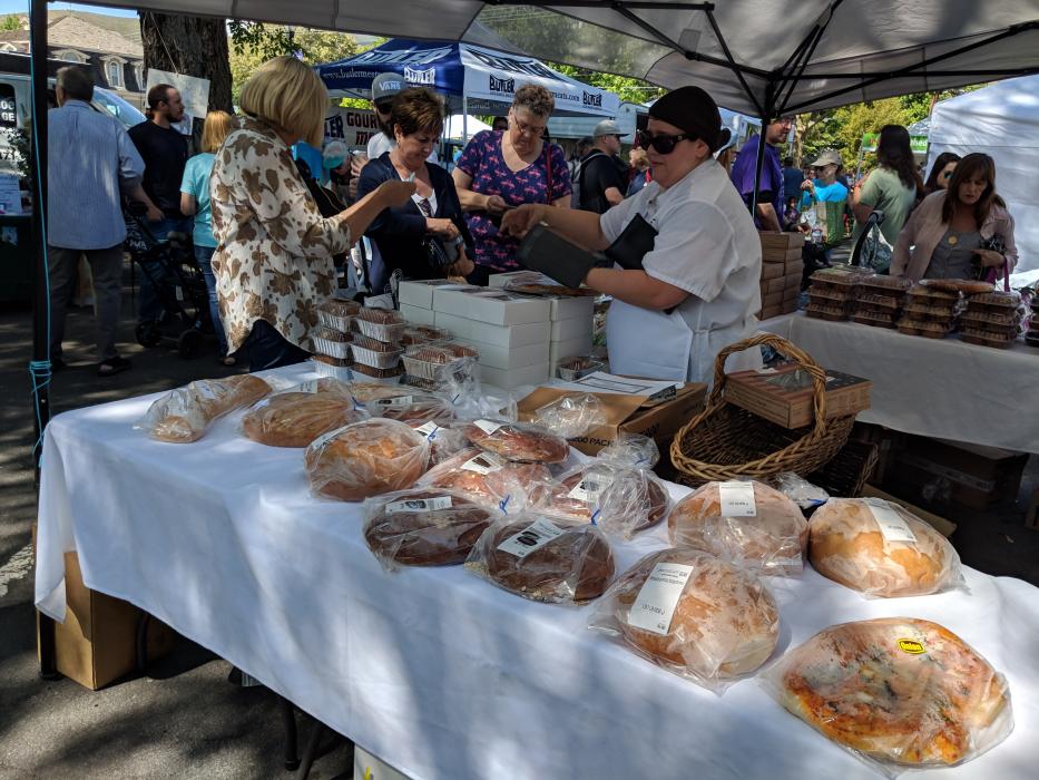 An assortment of baked goods were available for purchase.