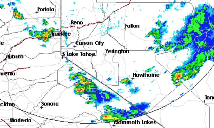 Radar shows thunderstorms to the northwest, southwest and east as of around 3:30 Sunday afternoon.