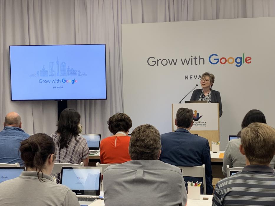 Interim Library Director Diane Baker introduces Grow with Google