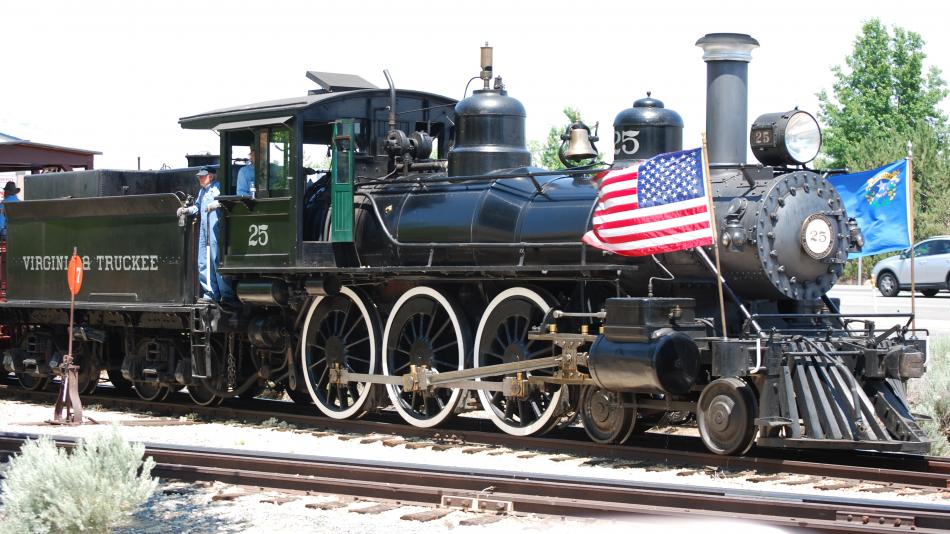 The Nevada State Railroad Museum’s locomotive No. 25 will be pulling passenger trains during the Fourth of July weekend.