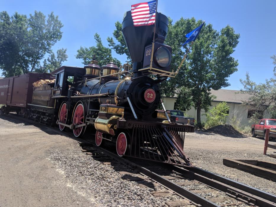 The 1875 wood-burning standard gauge locomotive Inyo
