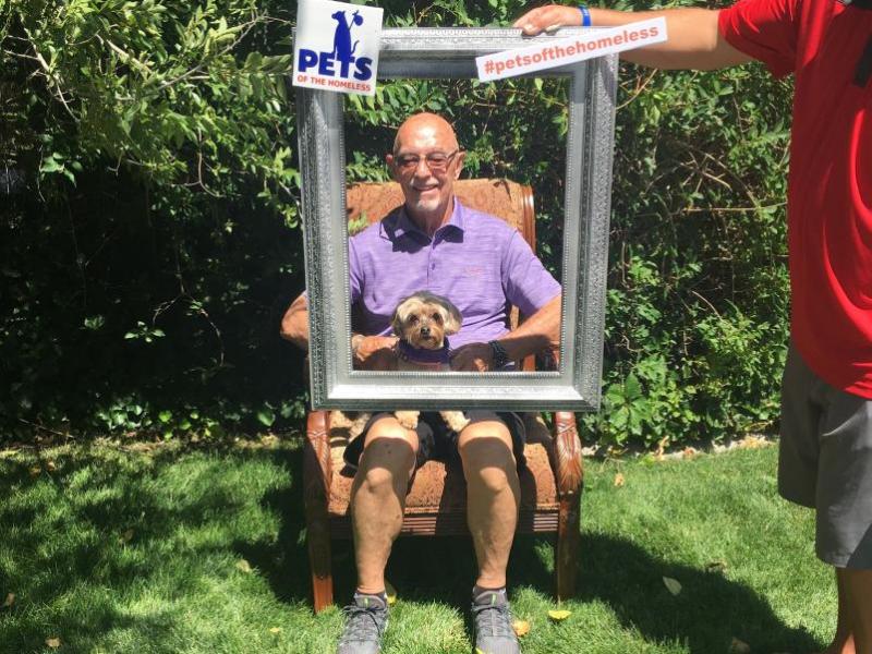 1st Place is Bella the Yorkie with owner Stan Jones of Purple Avocado