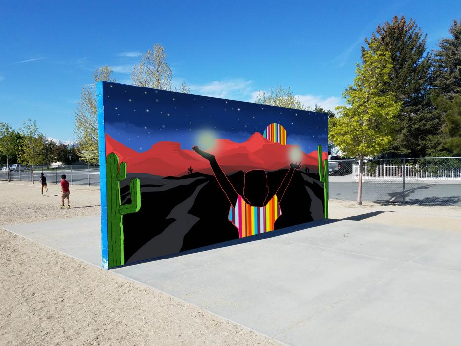 Selected mural sketch by Bill Louis