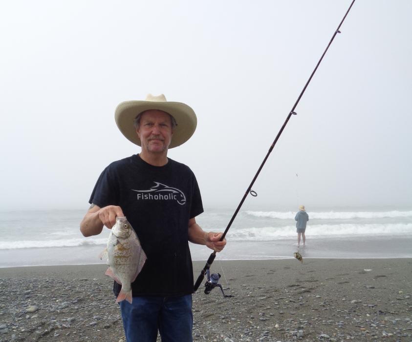 Doug with a 2-pound surf perch.
