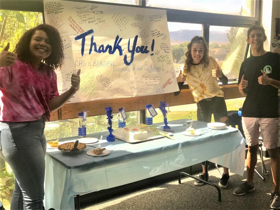 CHS custodial staff receives a huge Thank You from teachers, staff, and students.