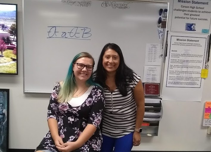 CHS District Work-Based Learning Coordinator Yetti De Luca on right.
