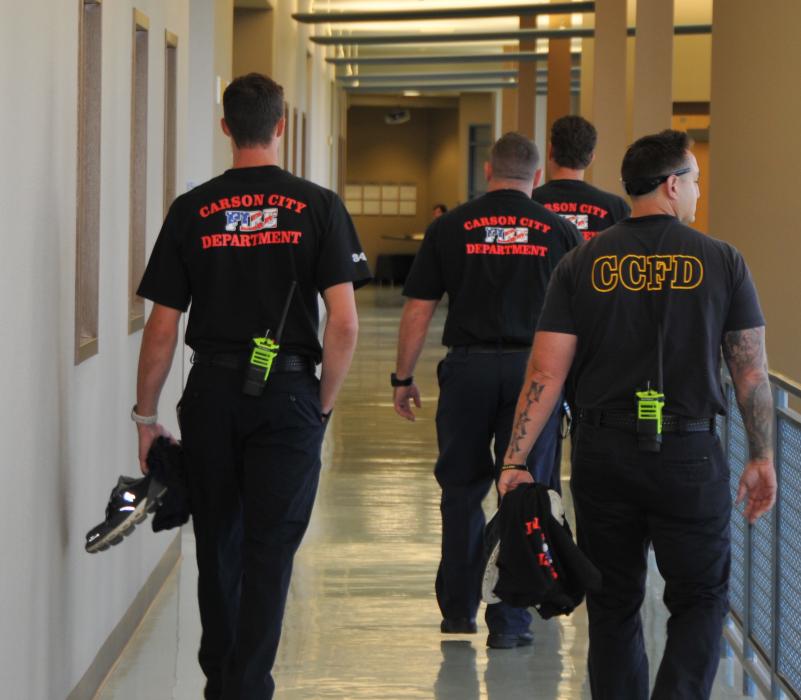 CCFD Station 51’s Ty Tremaine, Jesse Horton, captain Bryon Hunt and Nick Artam took part in WNC's Memorial Step Climb.