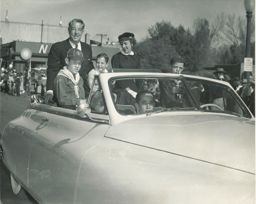 Governor Russell and family during 1952 Nevada Day Parade