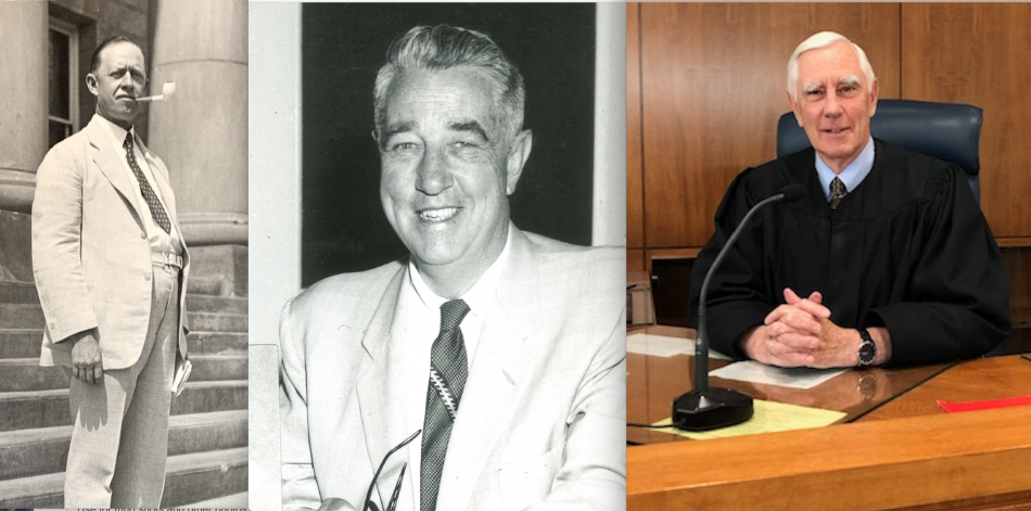 From left: Judge Clark J. Guild, founder of Nevada Day, Governor Charles Russell, and Judge Russell.