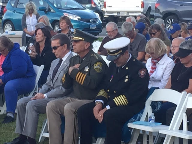 Guest speakers included from left to right, Carson City Mayor Bob Crowell, Sheriff Ken Furlong and Fire Chief Sean Slamon.