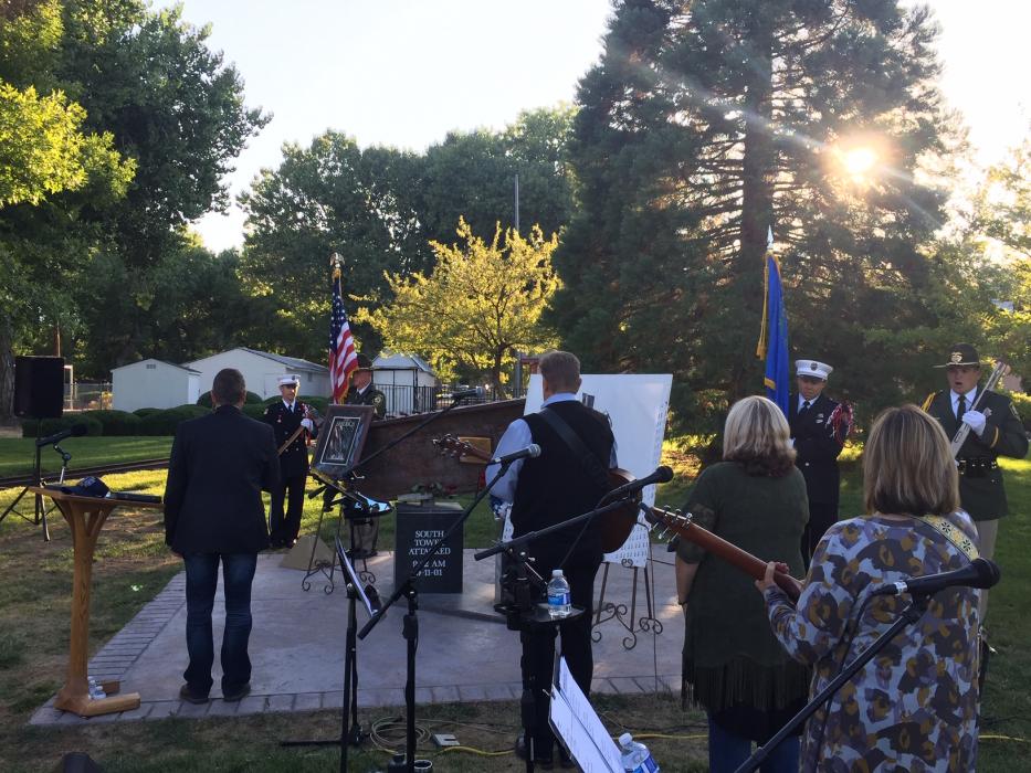 The remembrance at Mills Park on Wednesday evening.