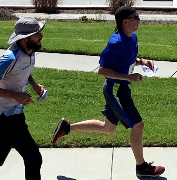CHS Orienteering student Riley Dunn in front.