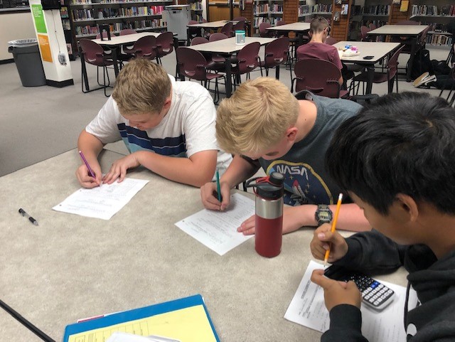 CHS students working.