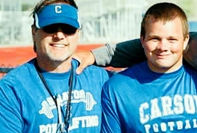 CHS teacher Jim Franz and Jordan Woodward.