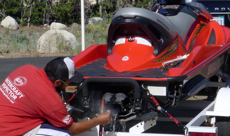 Inspectors examined nearly 8,000 watercraft this season. Photo by Tahoe Resource Conservation District