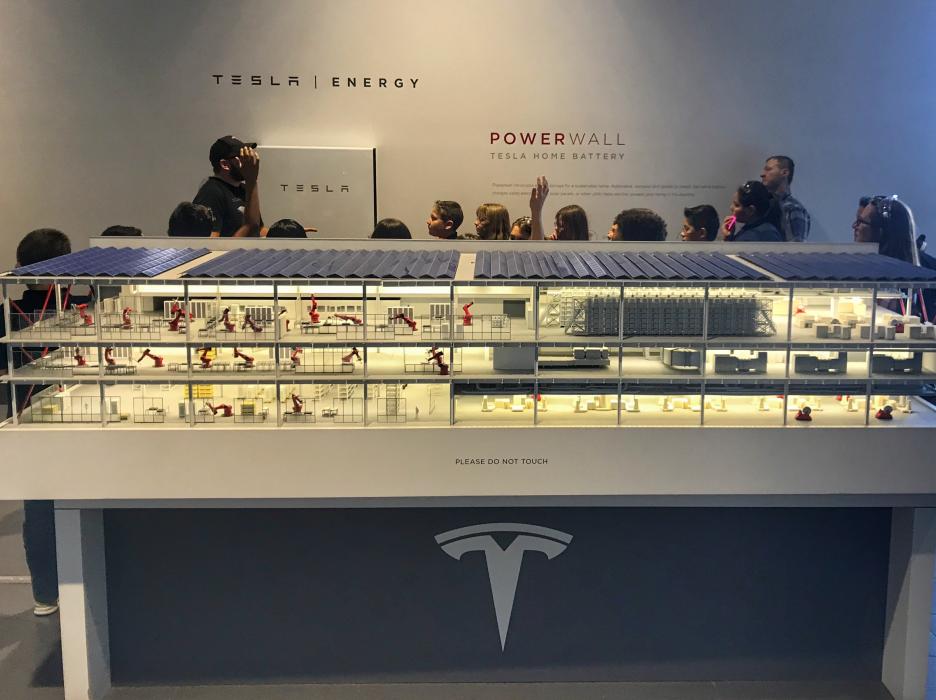 Students from Al Seeliger Elementary School in Carson City toured the Tesla Gigafactory 1 off of USA Parkway.