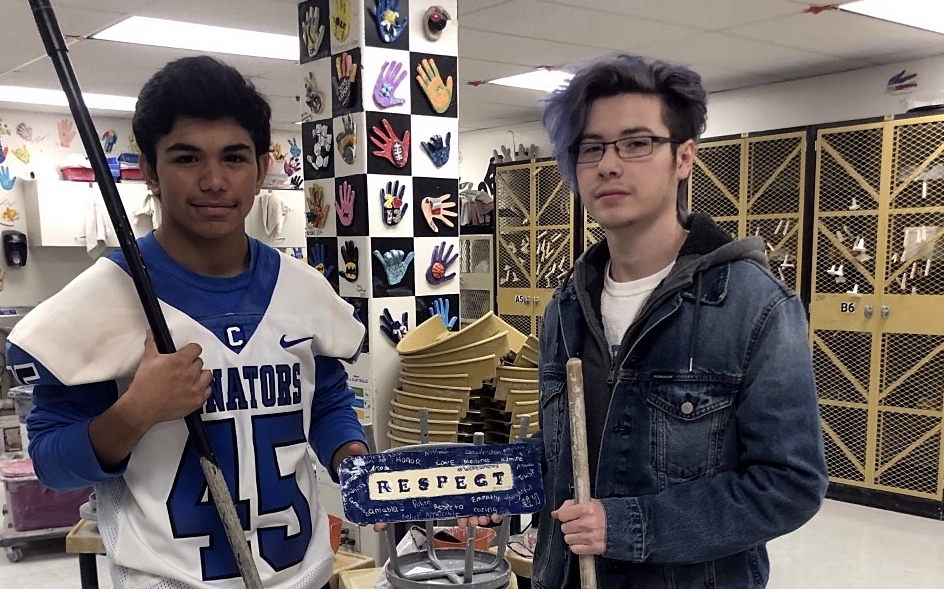 A shout out to CHS seniors Mark Dodd and Ivan Villegas Martinez for cleanup during their Senior Project for Project Empty Bowls.