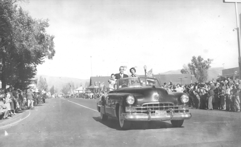 Nevada Governor Charles Russell and family as grand marshal in the 1950s.