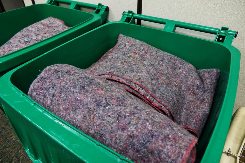 Guests of the shelter are provided blankets to keep them warm overnight.