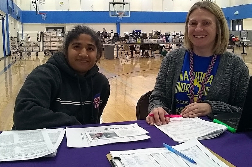 CHS National Honor Society student Jashmeen Thind and teacher and adviser Jennifer Alexander.