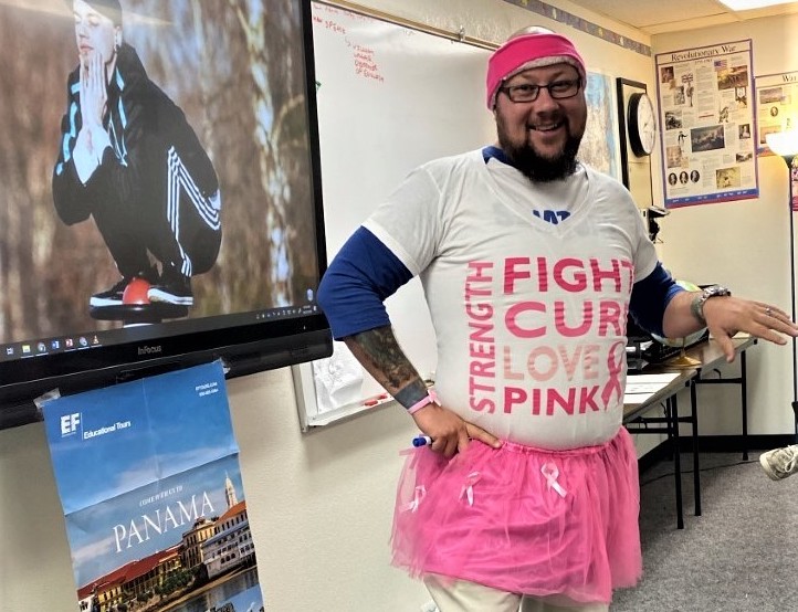 CHS teacher Benjamin Spence, one of the contestants in the HOSA funddraiser.