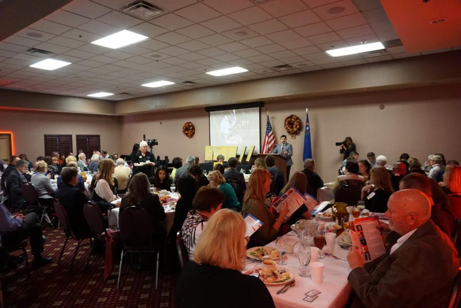 The event was sold out with 120 people attending to honor the arts in Carson City