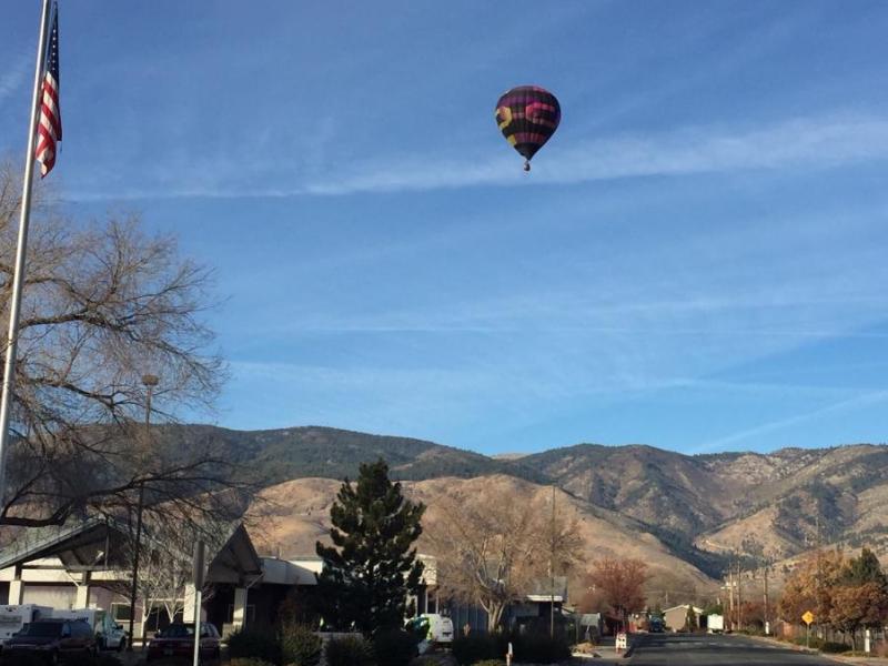 A balloon over Carson City on Sunday. A weather pattern change is expected by late Tuesday for the region.