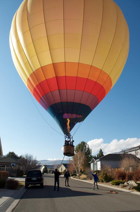 Hot Air Balloon landing in Silver Oak