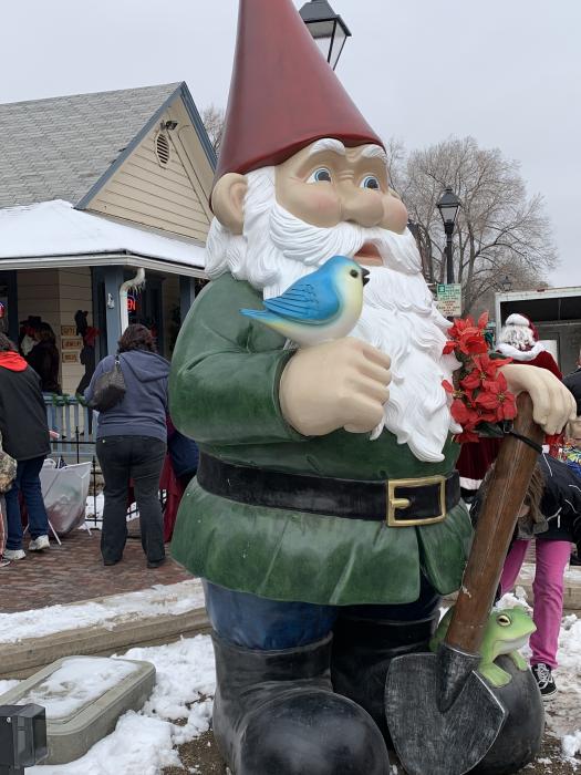 Gnome at Telegraph Square for Santa Parade 2018.