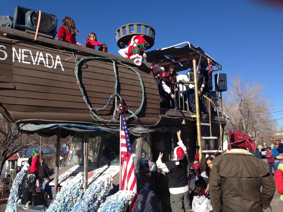 The Santa Parade Ship aboard the USS Nevada