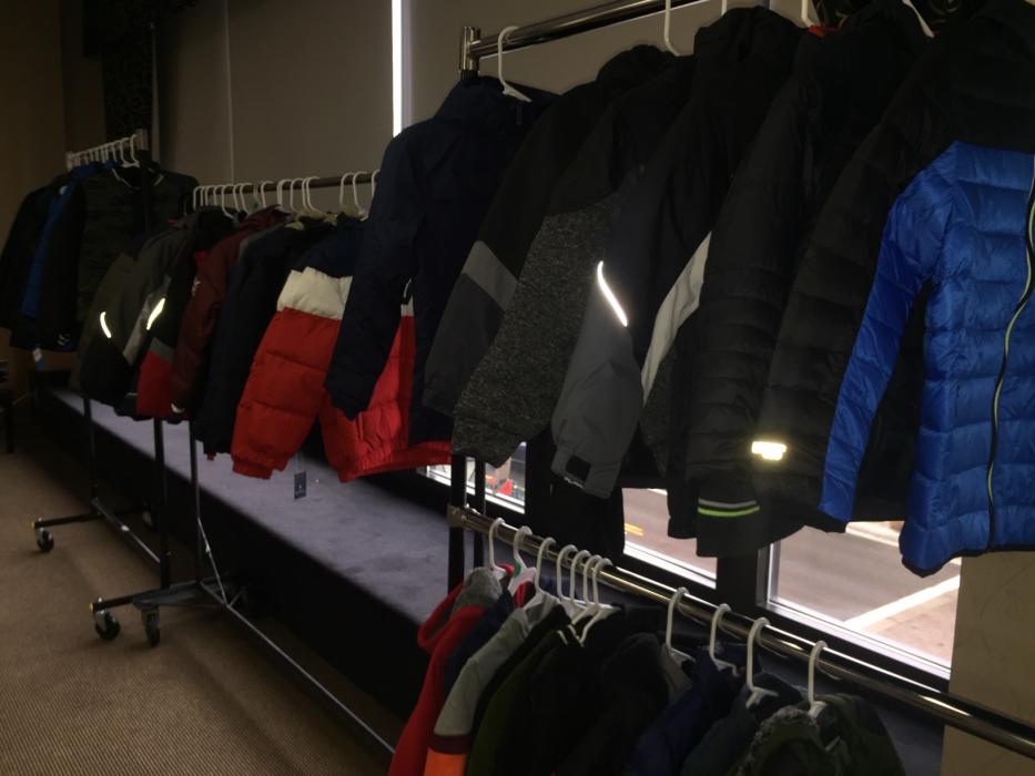 159 jackets were collected for the winter coat drive sponsored by the Carson Nugget and Food for Thought.